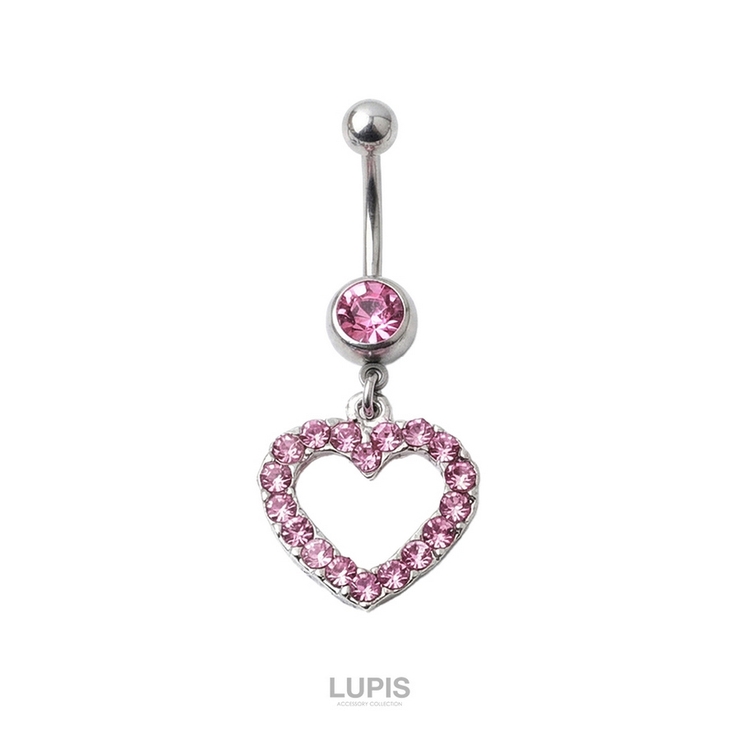 【14G】ハート＆ジュエルバナナバーベルボディピアス・へそピアス | LUPIS | 詳細画像3 