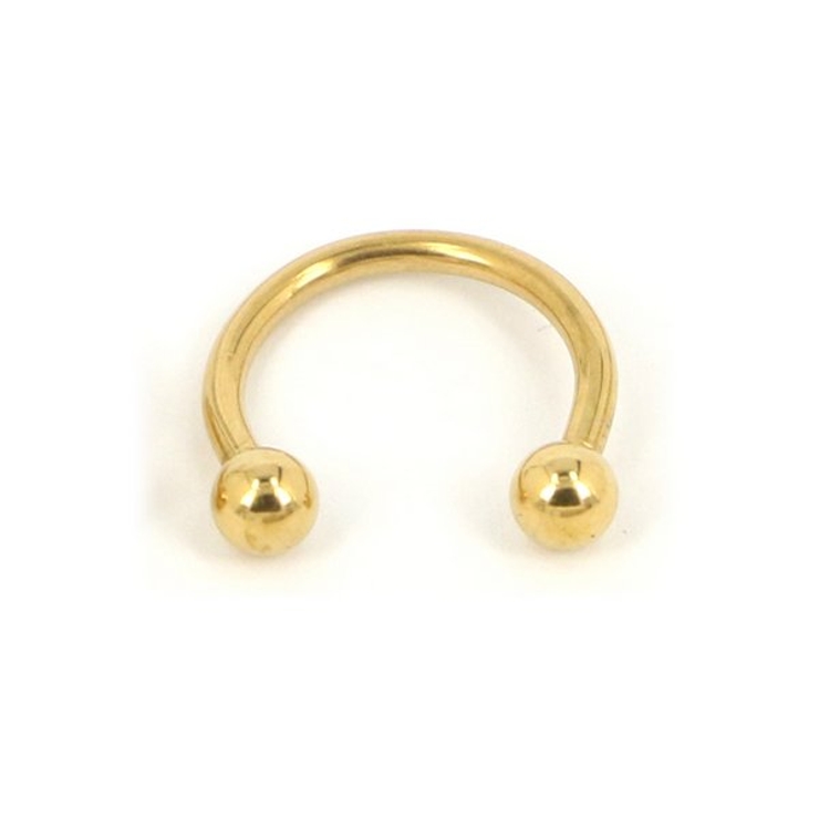 12mm×4mm | 【14G】ゴールドシンプルサーキュラーバーベルボディピアス | LUPIS