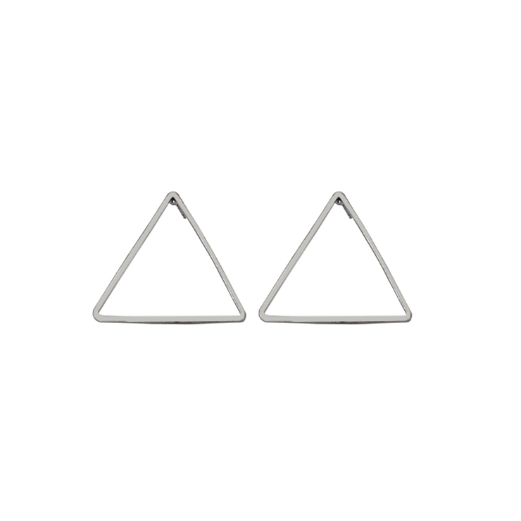 トライアングル×シルバー | トライアングル＆スクエアフレームピアス 【ピアス アクセサリー | LUPIS
