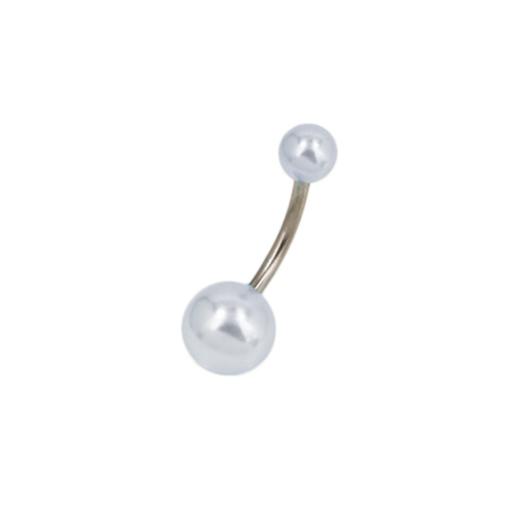 ライトブルー | 【16G】メタリックカラーバナナバーベルボディピアス へそピアス | LUPIS