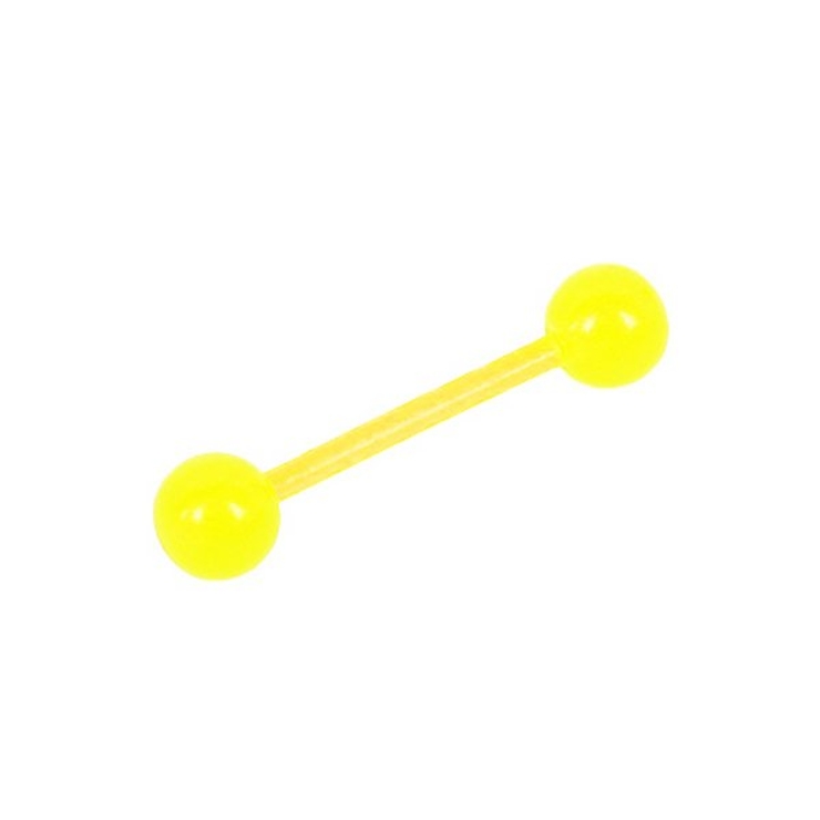 ネオンイエロー | アクリルカラーストレートバーベルボディピアス  | LUPIS