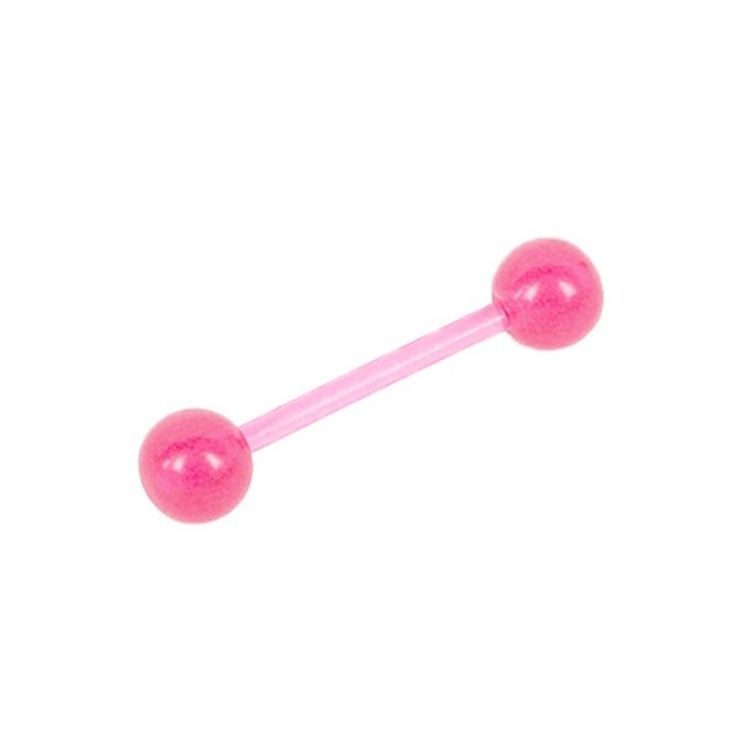 ピンク | アクリルカラーストレートバーベルボディピアス  | LUPIS
