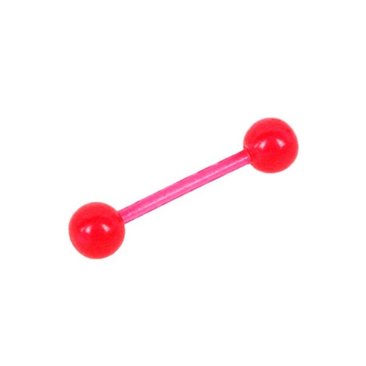 レッド | アクリルカラーストレートバーベルボディピアス  | LUPIS