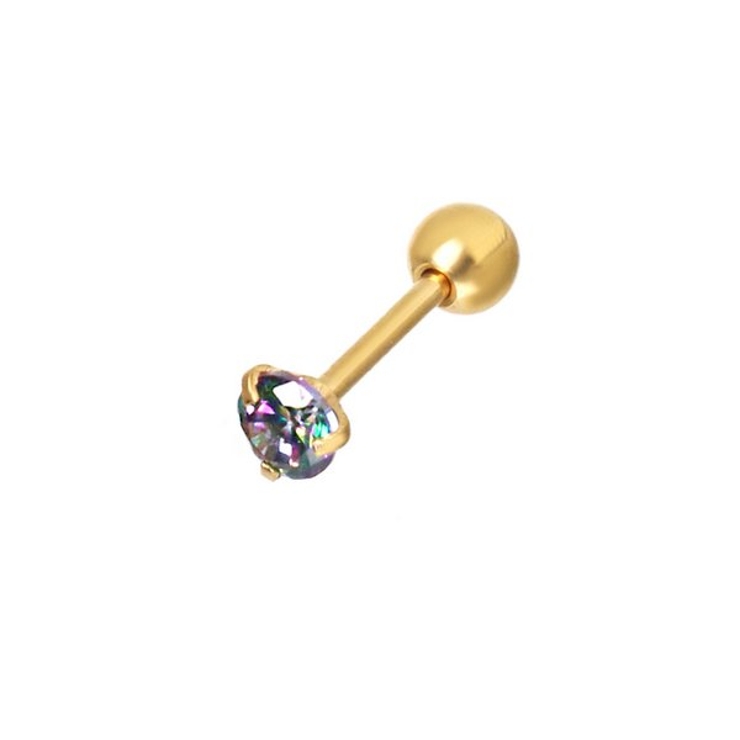 3mm | ≪16G≫レインボーダークストーンストレートバーベルボディピアス 【プチプラ サ… | LUPIS