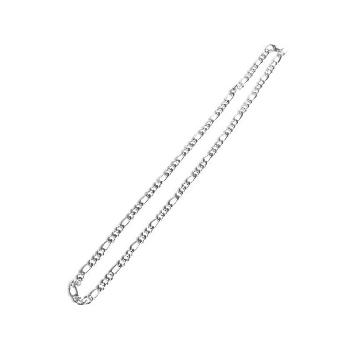 シルバー約45cm | フィガロチェーンネックレス【1連 2色あり 長さ2種類あり】 | LUPIS