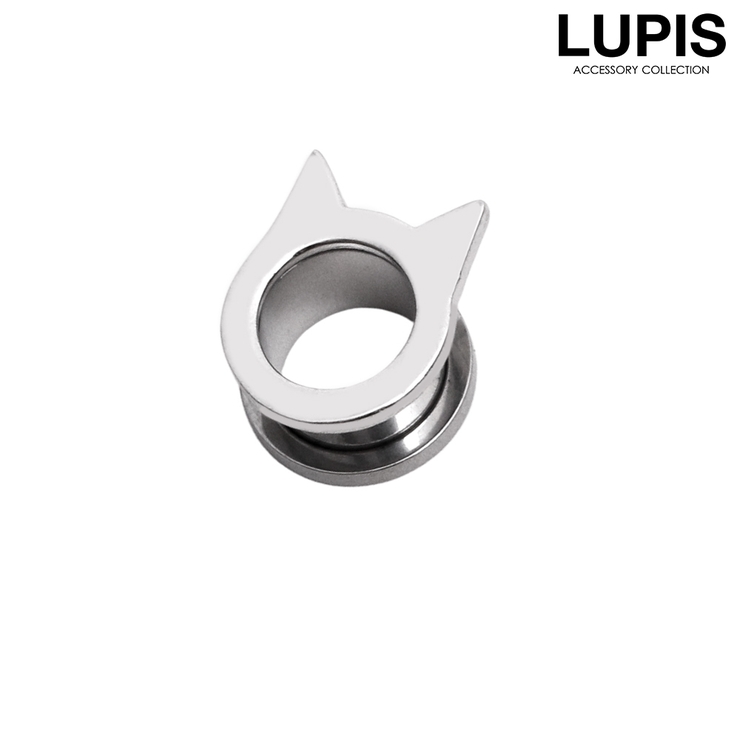 00G | 【0G・00G・12mm】ネコ型トンネルボディピアス | LUPIS