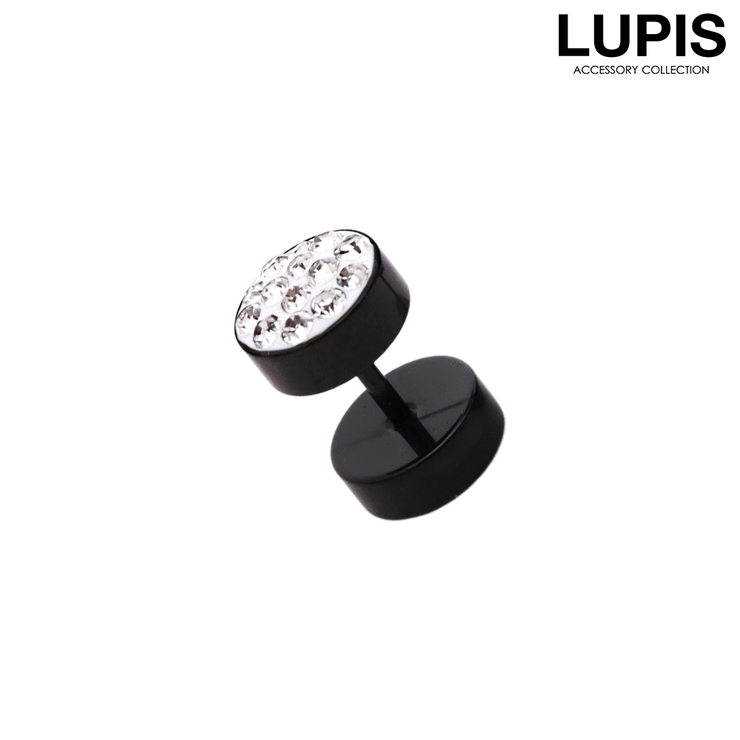 ブラック | 【18G】パヴェダンベルストレートバーベルボディピアス | LUPIS