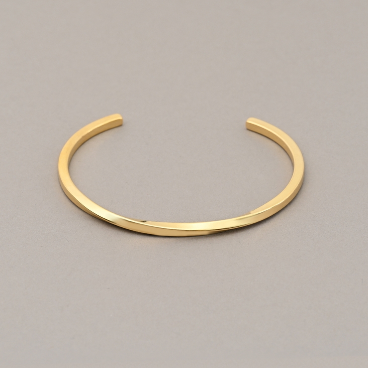 ゴールド | 【金属アレルギー対応 316L】ツイストステンレスバングルブレスレット | LUPIS
