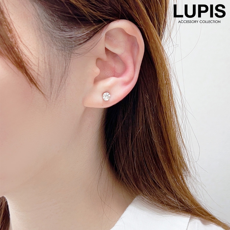 クリア | カラーストーンマグネットピアス（6色あり）【磁石ピアス】 | LUPIS