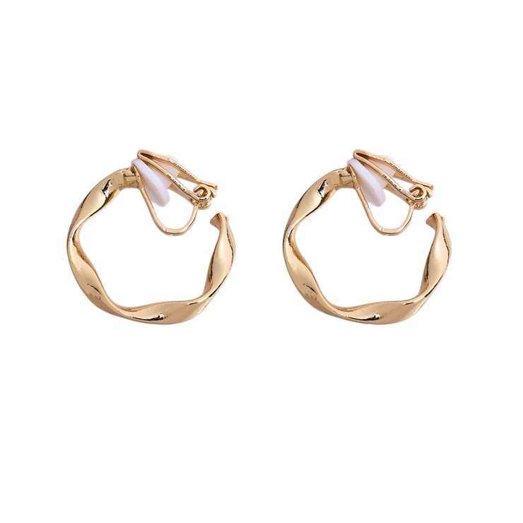 ゴールド | シンプルツイストフープイヤリング | LUPIS