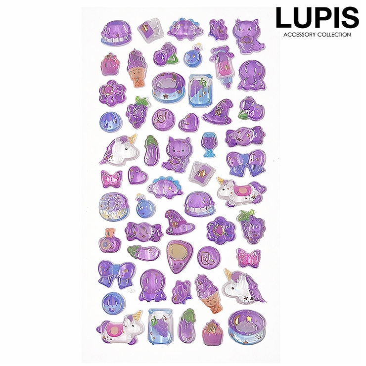 パープル | ファンタジーぷくぷくシール | LUPIS