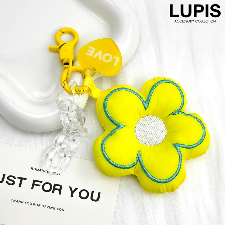 イエロー | ふわふわフラワーチャーム | LUPIS