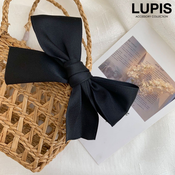 ブラック | ミニリボンヘアクリップ | LUPIS