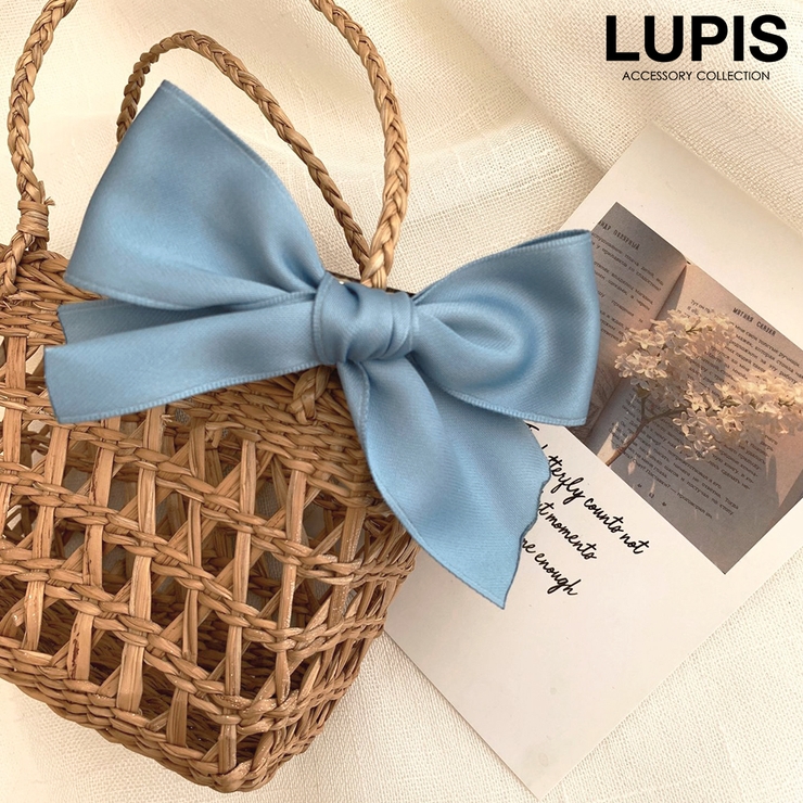 ブルー | ミニリボンヘアクリップ | LUPIS