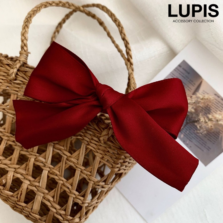 レッド | ミニリボンヘアクリップ | LUPIS