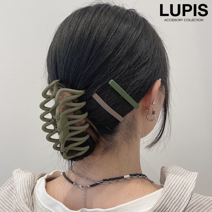 グリーン | マットラインバンスクリップ【ヘアアクセサリー】 | LUPIS
