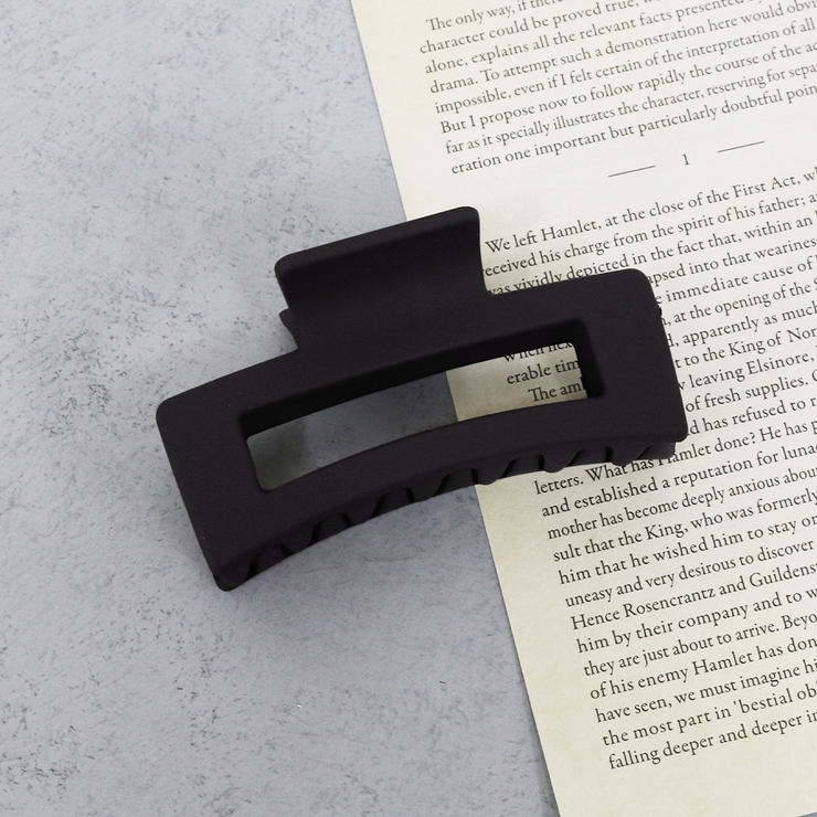 ブラック | マットカラーレクタングルバンスクリップ【ヘアアクセサリー】 | LUPIS