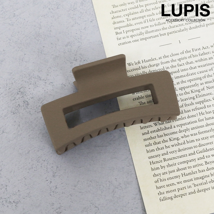 ブラウン | マットカラーレクタングルバンスクリップ【ヘアアクセサリー】 | LUPIS