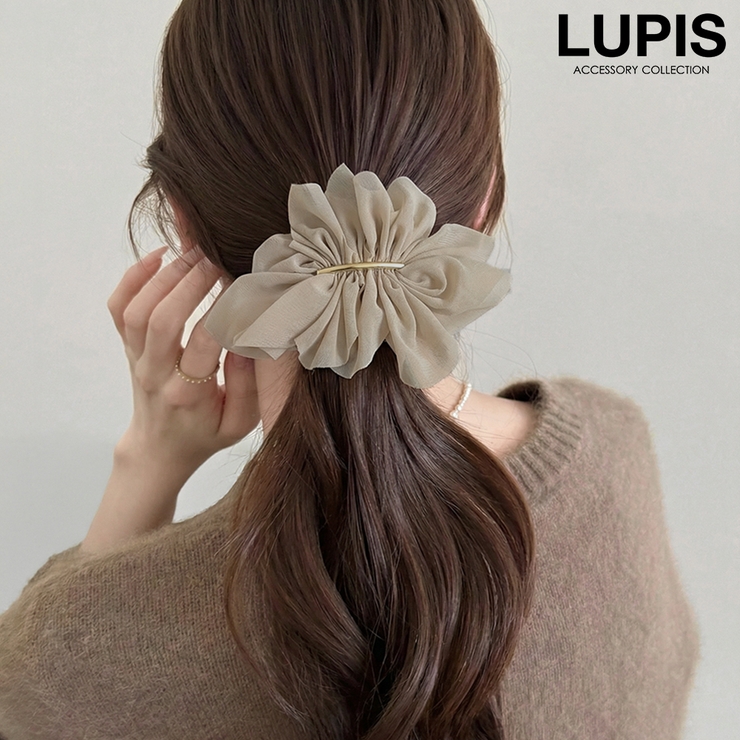 ベージュ | シフォンギャザーバレッタ | LUPIS