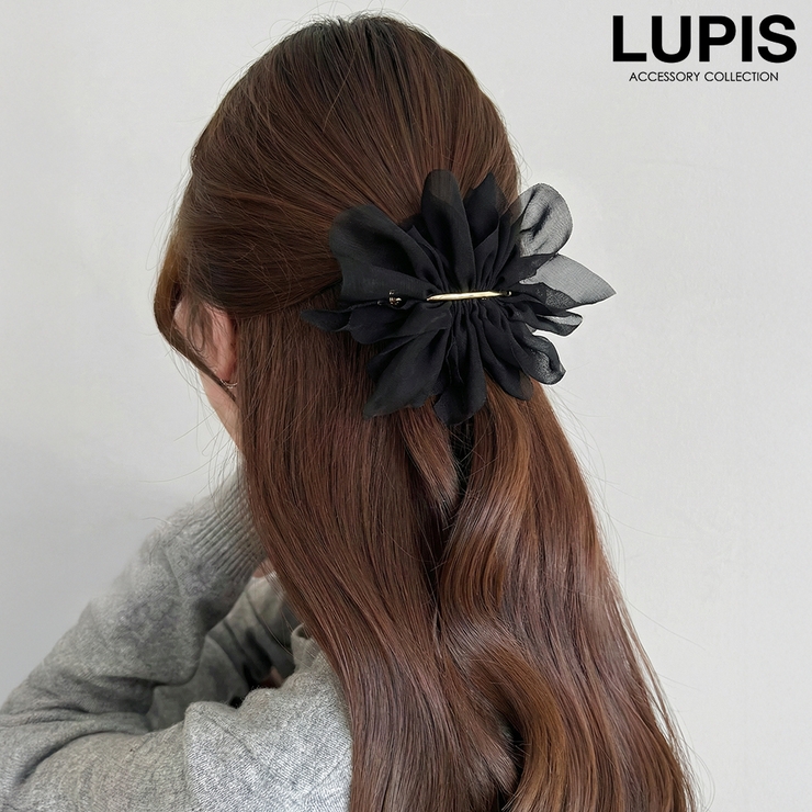 ブラック | シフォンギャザーバレッタ | LUPIS