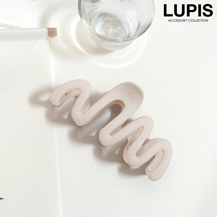 グレー | ニュアンスウェーブラインバンスクリップ | LUPIS
