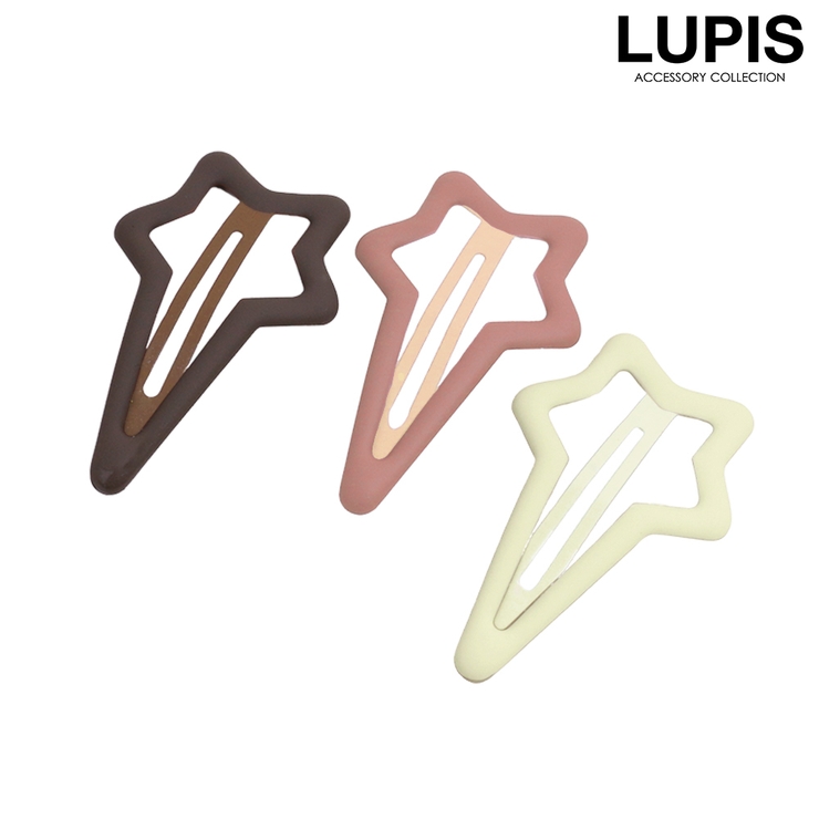 スター | マットカラーハート×スターぱっちんヘアピンセット | LUPIS