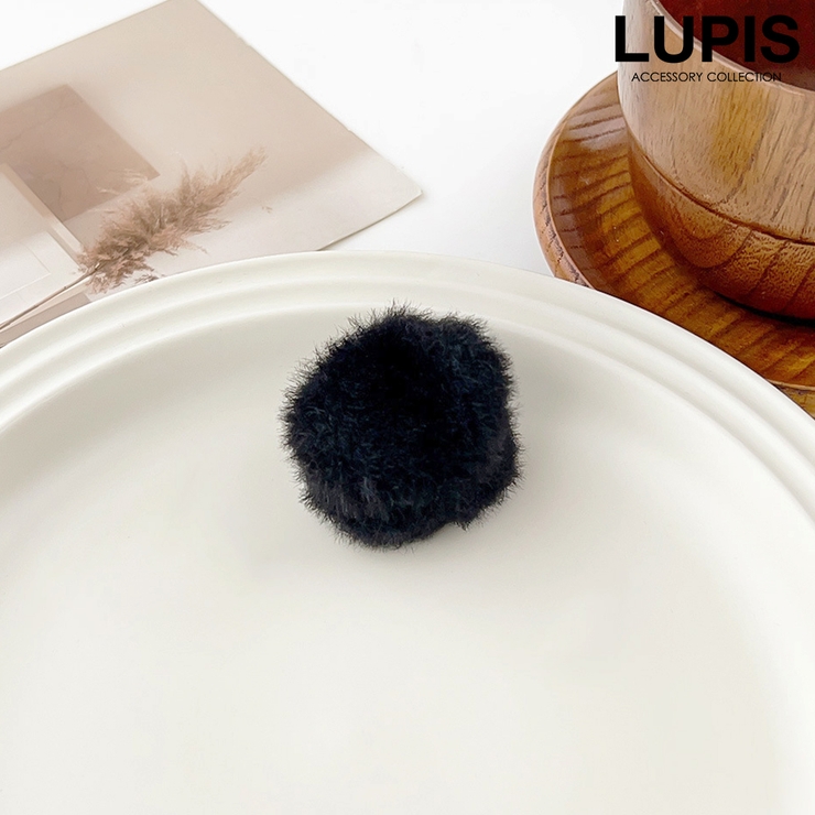 ブラック | ラウンドファーミニヘアクリップ【小さめ】 | LUPIS