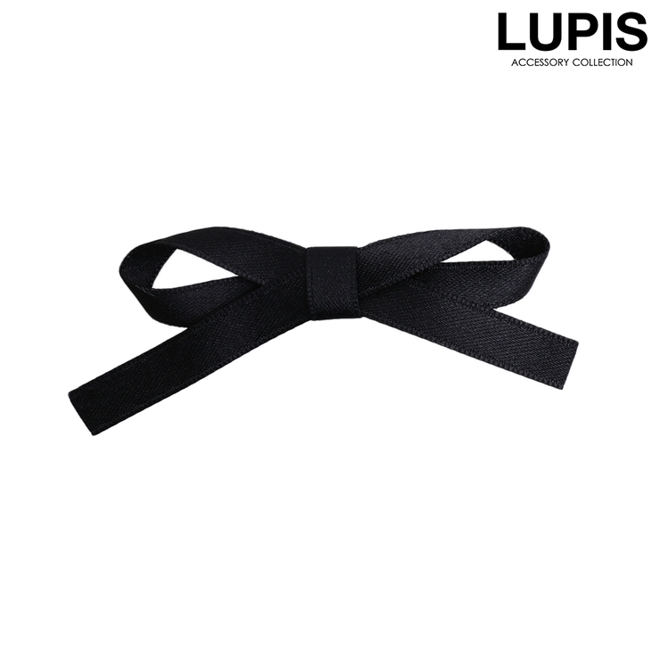 ブラック | マットサテンリボンヘアクリップ | LUPIS