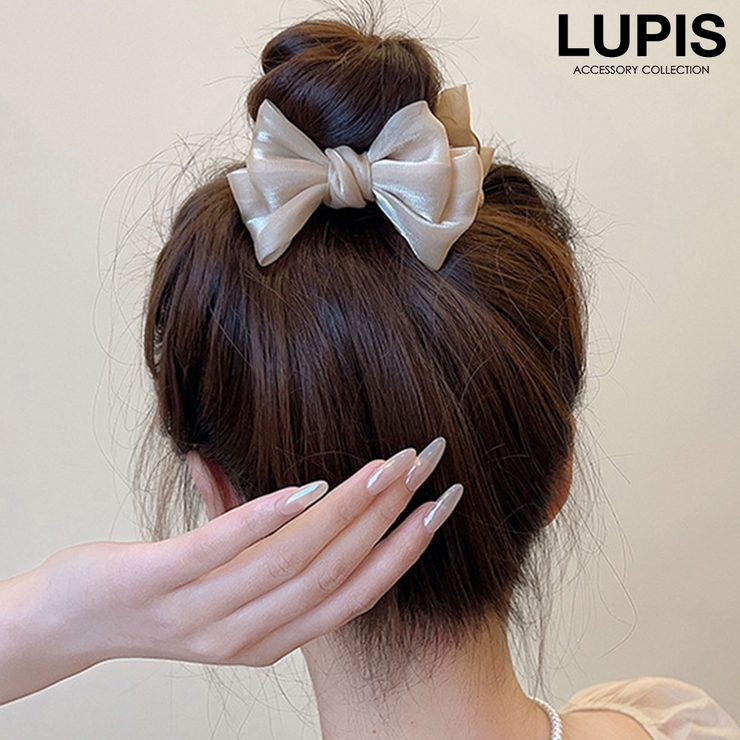 ベージュ | リボンスリムバンスクリップ | LUPIS