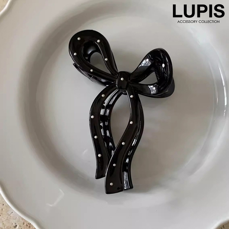 ブラック | ドットリボンバンスクリップ | LUPIS