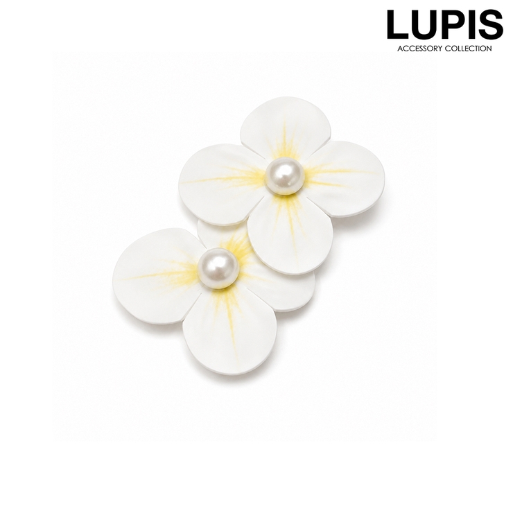 ホワイト | グラデーションフラワーヘアクリップ | LUPIS