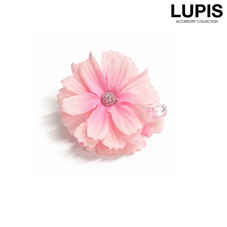 ピンク | 【小ぶり】フラワーコサージュミニヘアクリップ | LUPIS