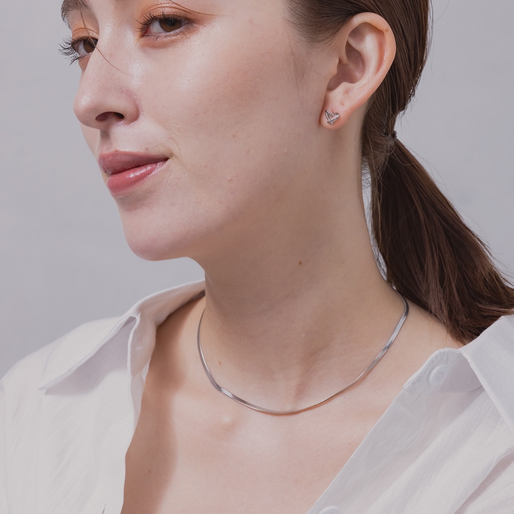 シルバー×ワイド | 【金属アレルギー対応 316L】スネークチェーンステンレスネックレス | LUPIS