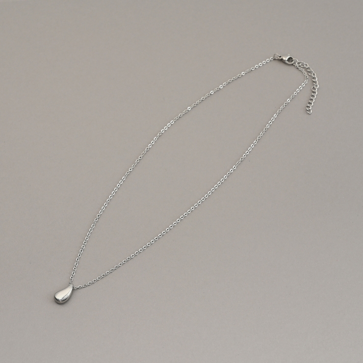 シルバー | 【金属アレルギー対応 316L】ドロップステンレスネックレス | LUPIS