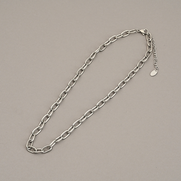 シルバー | 【金属アレルギー対応 316L】メタルチェーンステンレスネックレス | LUPIS