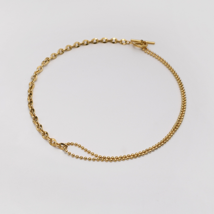 ゴールド | アシンメトリーマンテルステンレスネックレス | LUPIS