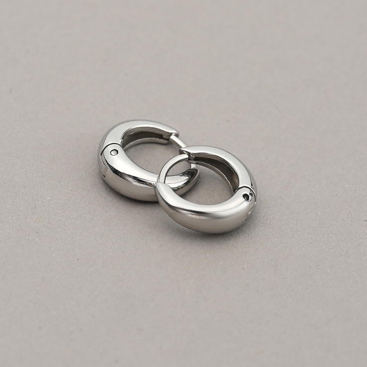 シルバー | 【金属アレルギー対応 316L】ドロッププチステンレスフープピアス | LUPIS