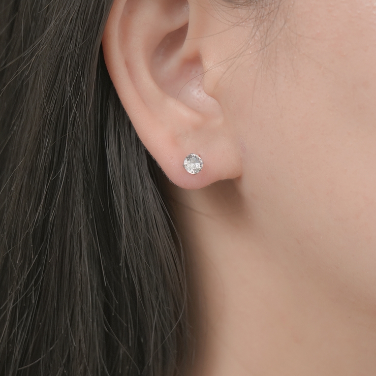 4mm | キュービックジルコニアステンレスピアス | LUPIS