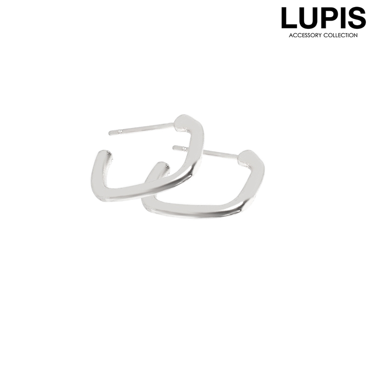 シルバー | シンプルスクエアフープピアス | LUPIS