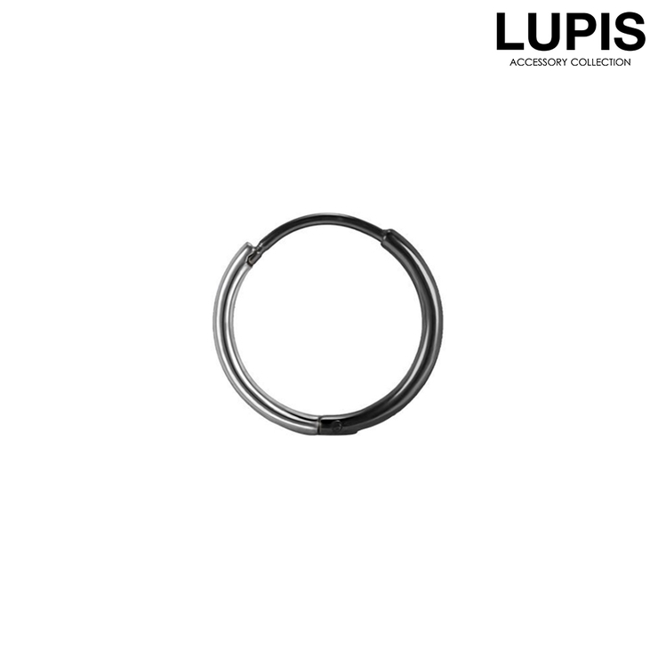 ブラック | ≪1個入/片耳用≫バイカラーワンタッチフープピアス | LUPIS