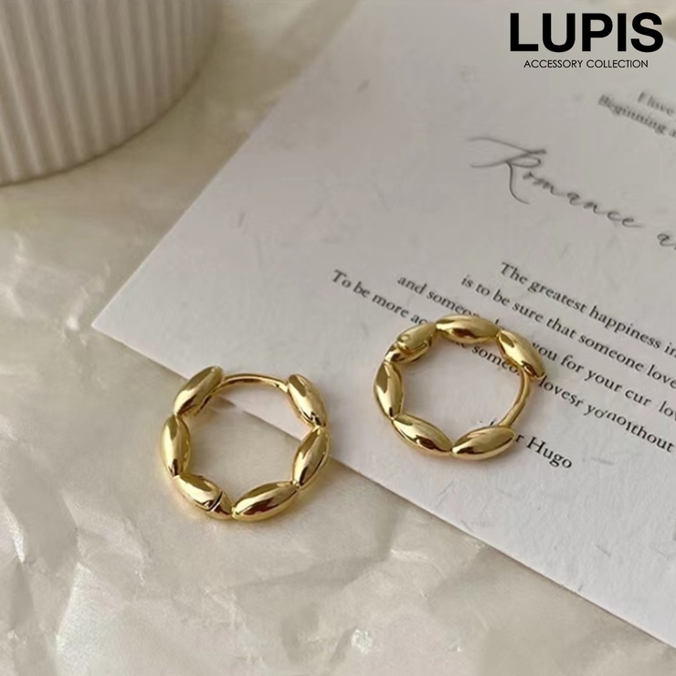 ゴールド | ぽこぽこメタルフープピアス | LUPIS