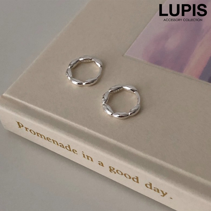 シルバー | ぽこぽこメタルフープピアス | LUPIS