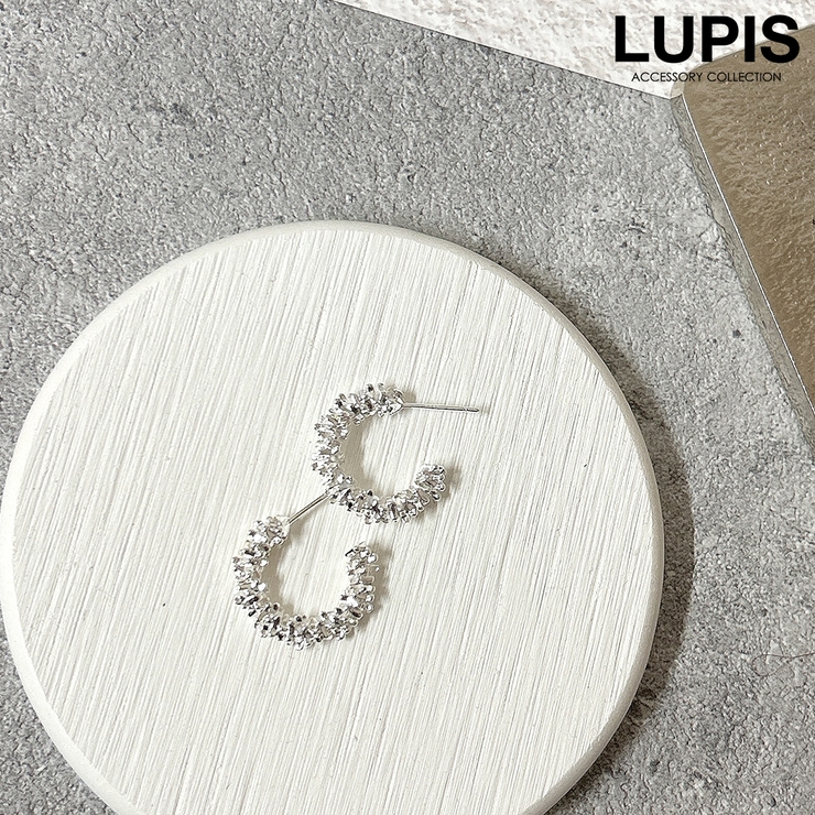 シルバー | ゴージャスメタルフープピアス【S925ポスト】 | LUPIS