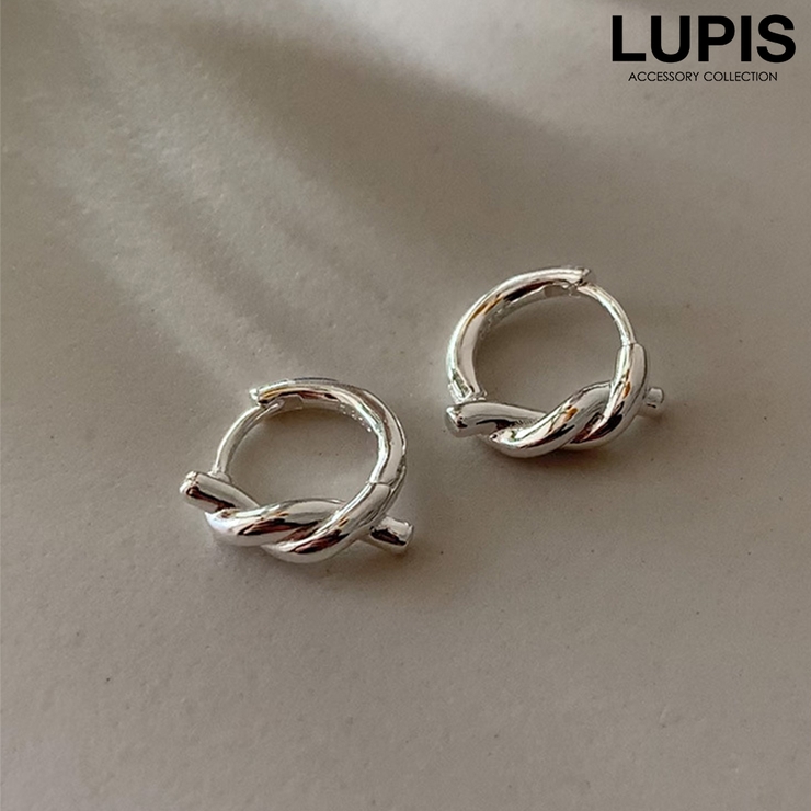 シルバー | ノットプチフープピアス | LUPIS