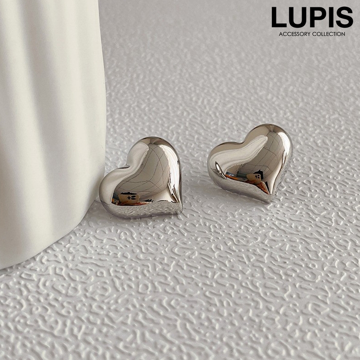 シルバー | メタルハートピアス | LUPIS
