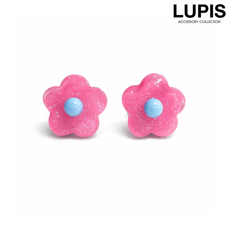 ピンク | 【S925ポスト】クリアポップフラワーピアス | LUPIS