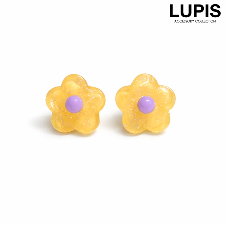 イエロー | 【S925ポスト】クリアポップフラワーピアス | LUPIS