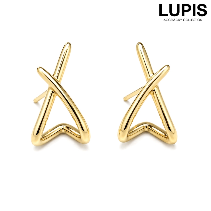 ゴールド | クロスラインピアス | LUPIS