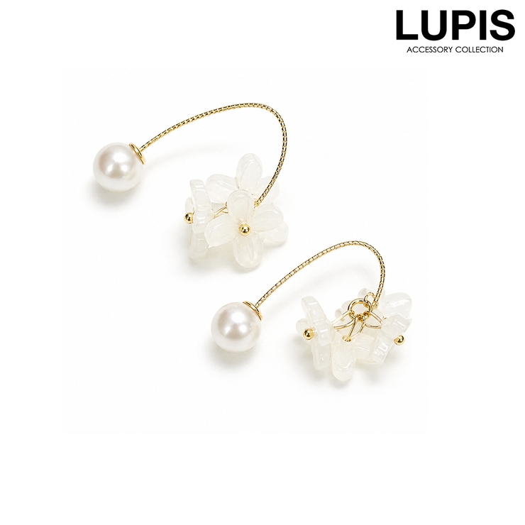 ホワイト | フラワーブーケピアス | LUPIS