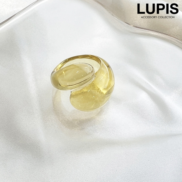 イエロー | クリアカラーボリュームアクリルリング【大ぶり 指輪】 | LUPIS